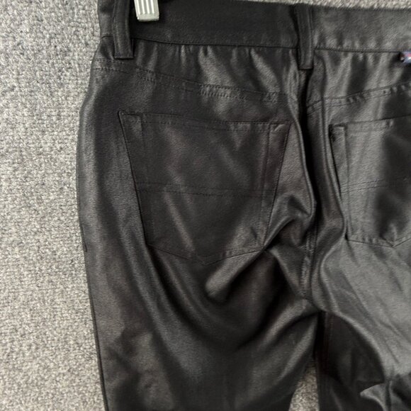 Tommy Jeans Black Size 1 Small Shiny Pants Pockets Club Leather-look ACTL 26X25 - Picture 14 of 16